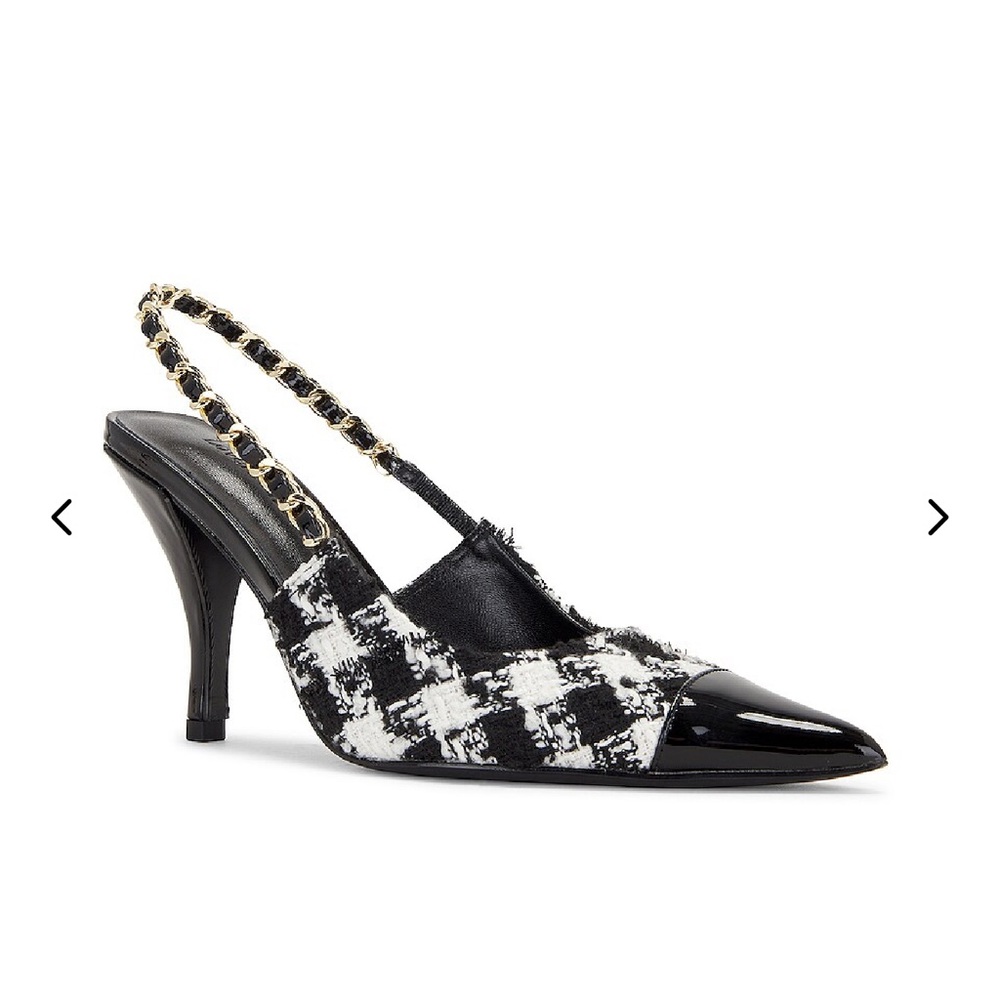 Chic Black and White Slingback Heels
